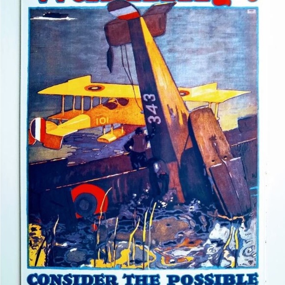 Ande Rooney Porcelain on Steel Aviation Warning Sign, 1988 - Picture 6 of 6